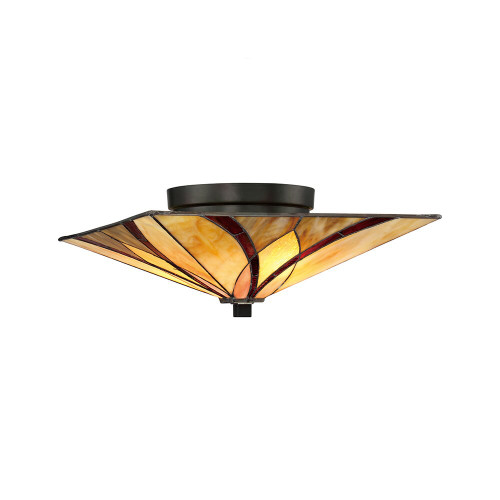 Elstead Lighting Elstead QZ-ASHEVILLE-F Asheville Tiffany Flush Ceiling Fitting