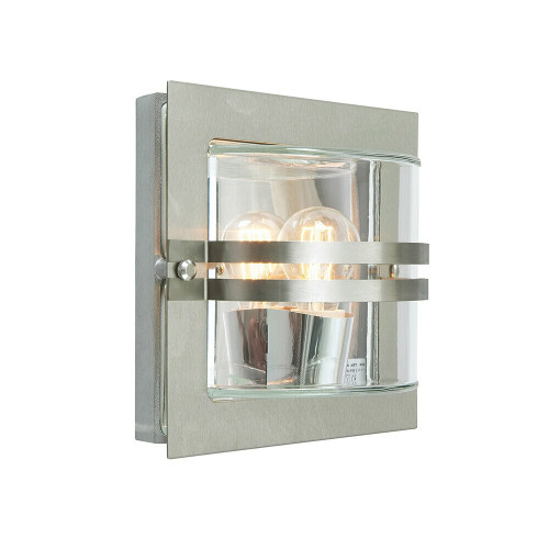 Elstead Lighting Elstead BERN-E27-S-S-C Bern Outdoor Steel Clear Wall Fitting