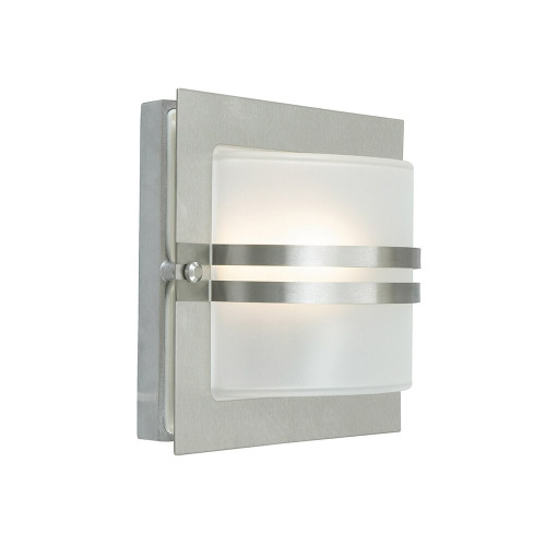 Elstead Lighting Elstead BERN-E27-S-S-F Bern Outdoor Steel Frosted Wall Fitting