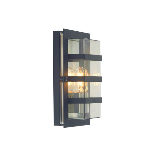 Elstead Lighting Elstead BODEN-E27-BLK-C Boden Black Clear Wall Fitting
