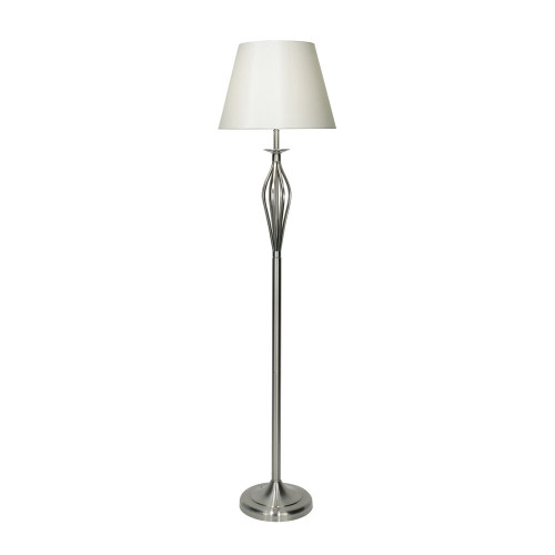 Dar Lighting Dar BYB4946 Bybliss Satin Chrome Floor Lamp with Shade 
