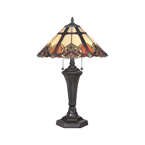 Elstead Lighting Elstead QZ-CAMBRIDGE-TL Cambridge 2 Light Tiffany Table Lamp