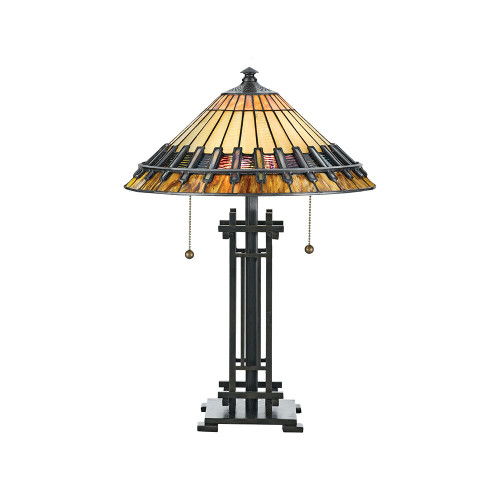 Elstead Lighting Elstead QZ-CHASTAIN-TL Chastain 2 Light Tiffany Table Lamp