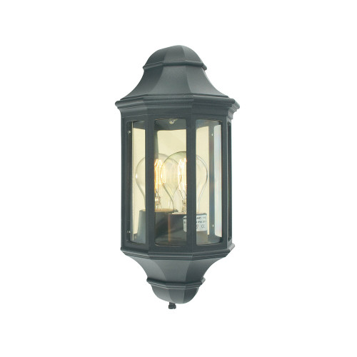 Elstead Lighting Elstead M8-2-MINI-BLACK Malaga Black Mini Half Wall Lantern