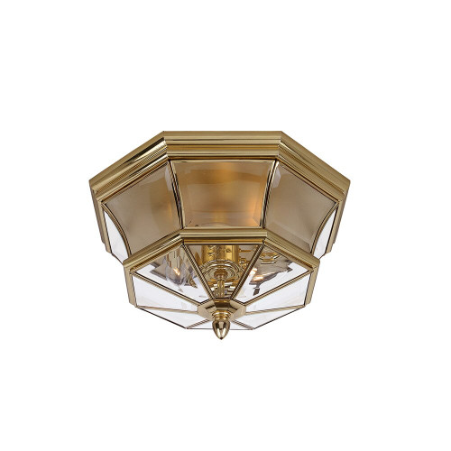 Elstead Lighting Elstead QZ-NEWBURY-F-PB Newbury Outdoor Brass Flush Mount