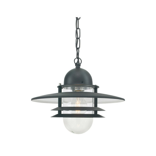 Elstead Lighting Elstead OS8-BLACK-C Oslo Black/Clear Chain Lantern