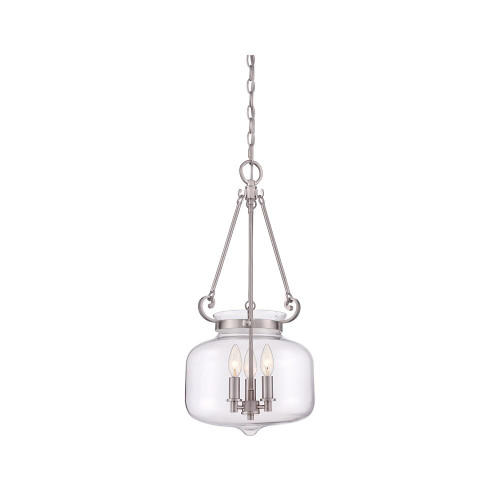 Elstead Lighting Elstead QZ-STEWART-BN Stewart 3 Light Brushed Nickel Pendant