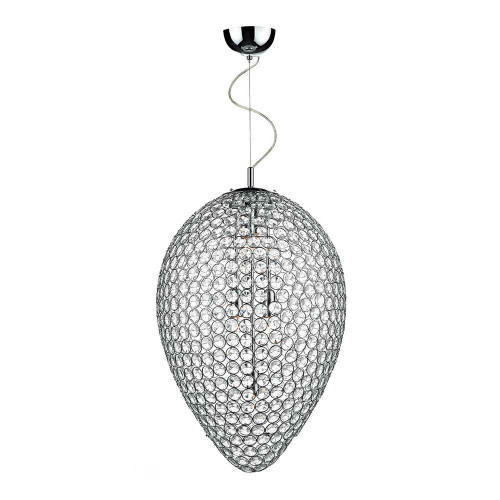 Dar Lighting Dar  FRO0550 Frost 4 Light Polished Chrome Pear Shaped Pendant 