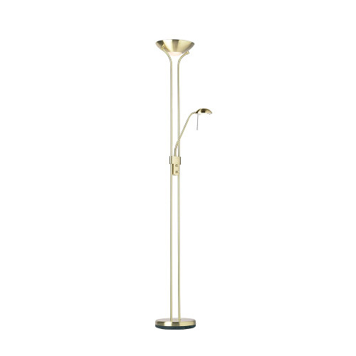 Endon Lighting Endon ROME-SB Satin Brass Uplighter with Reading Lamp
