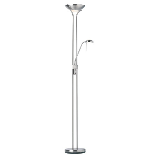 Endon Lighting Endon ROME-SC Satin Chrome Uplighter with Reading Light