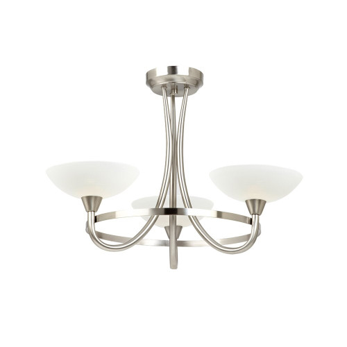 Endon Lighting Endon CAGNEY-3SC 3 light Satin Chrome Ceiling Pendant
