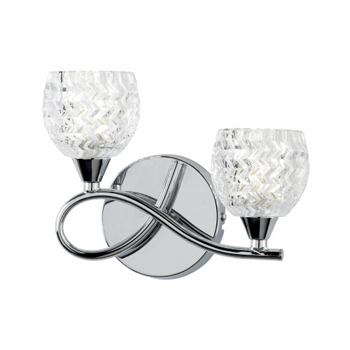 Endon Lighting Endon BOYER-2WBCH-L Boyer 2 Light Chrome Wall Light