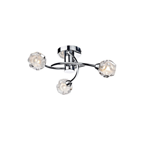 Dar Lighting Dar  SEA5350 Seattle 3 light Polished Chrome Semi Flush Fitting 