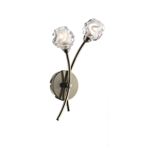 Dar Lighting Dar  SEA0975 Seattle 2 Light Antique Brass Wall Bracket 