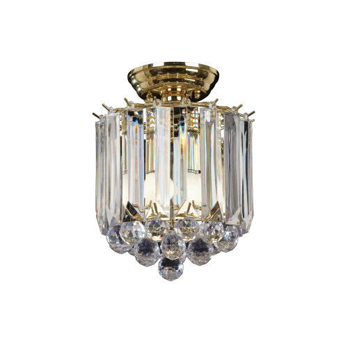 Endon Lighting Endon FARGO-BP Fargo 2 Light Brass Semi Flush Ceiling Fitting