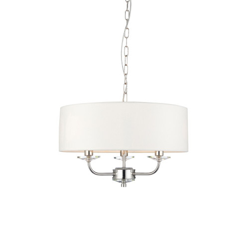 Endon Lighting Endon 60129 Nixon 3 Light Polished Nickel Ceiling Pendant