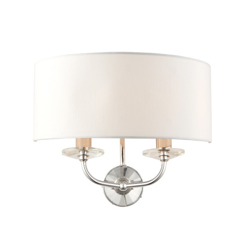 Endon Lighting Endon 60180 Nixon 2 Light Polished Nickel Wall Light