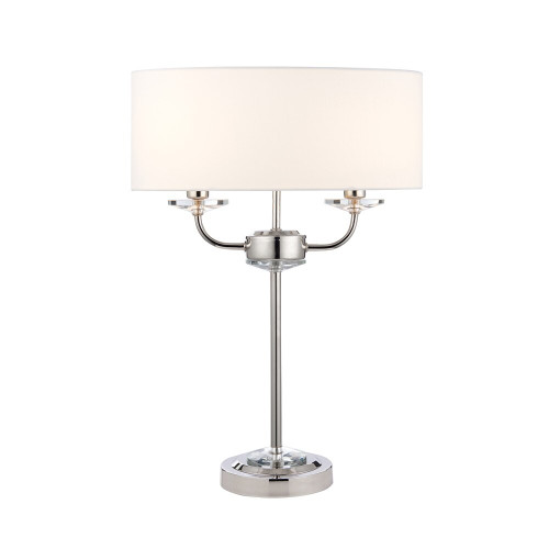 Endon Lighting Endon 60804 Nixon 2 Light Polished Nickel Table Lamp