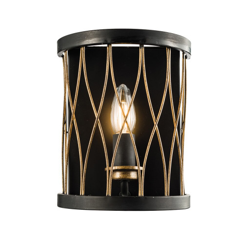 Endon Lighting Endon 61499 Heston 1 Light Matt Black/Bronze Wall Light