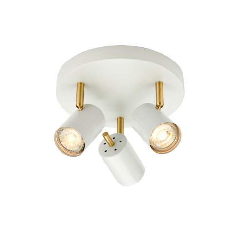 Endon Lighting Endon 59932 Gull 3 Light Whie/Brass LED Spotlight