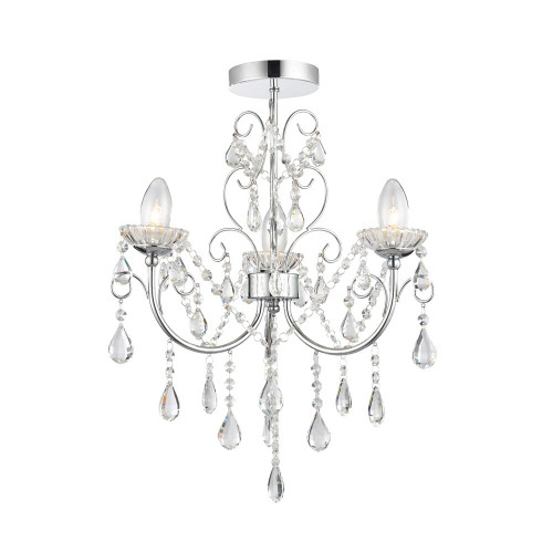 Endon Lighting Endon 61251 Tabitha Chrome/Crystal Glass Bathroom Semi Flush