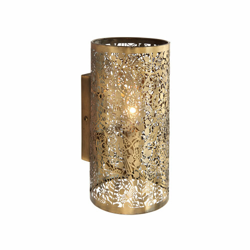 Endon Lighting Endon 70105 Secret Garden 1 Light Antique Brass Wall Light