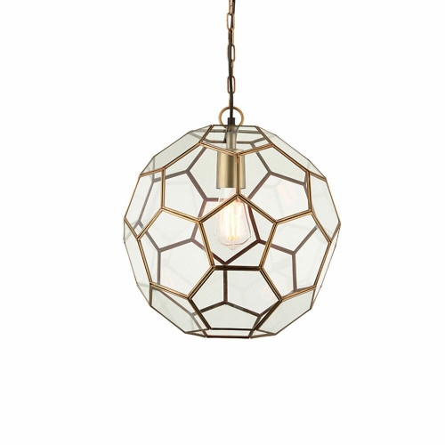 Endon Lighting Endon 69784 Miele 1 Light Antique Brass Ceiling Pendant