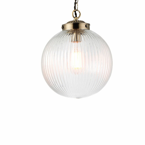 Endon Lighting Endon 71123 Brydon 1 Light Antique Brass Ceiling Pendant