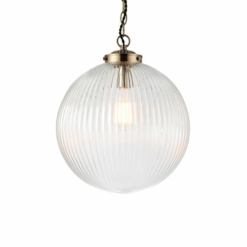 Endon Lighting Endon 71124 Brydon 1 Light Antique Brass Ceiling Pendant