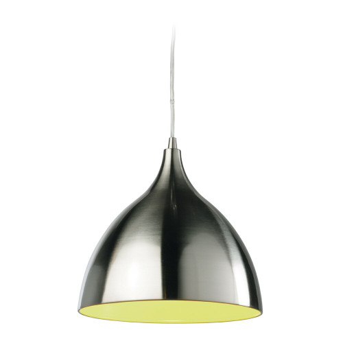 Firstlight FirstLight 5743BSGN 1 Light Brushed Steel/Green Cafe Pendant
