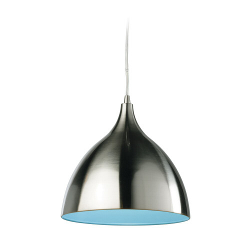 Firstlight FirstLight 5744BSBL 1 Light Brushed Steel/Blue Cafe Pendant
