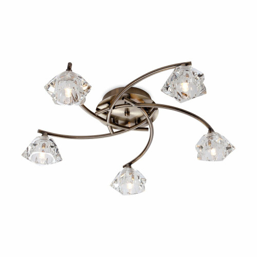 Firstlight 8365AB Clara 5 Light Antique Brass Flush Fitting