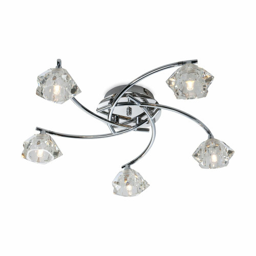 Firstlight 8365CH Clara 5 Light Chrome Flush Ceiling Fitting