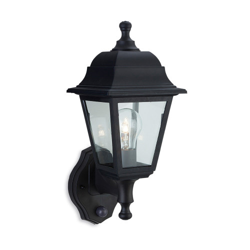 Firstlight 8400BK Oslo 1 Light Four Panel Resin Lantern andamp; PIR