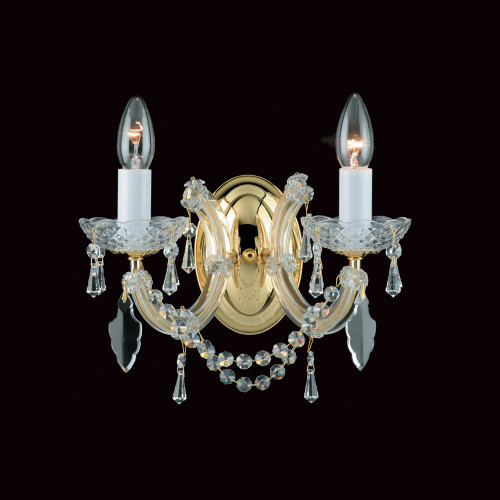 Impex Lighting Impex CP00150/02/WB/G Strass Crystal 2 Light Wall Bracket