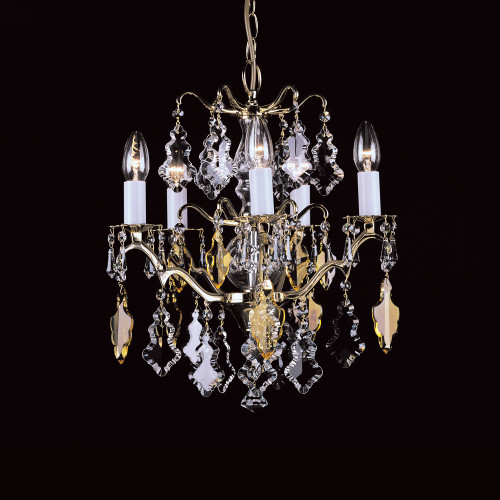 Impex Lighting Impex CP06003/05/PB Louvre 5 Light Crystal Chandelier
