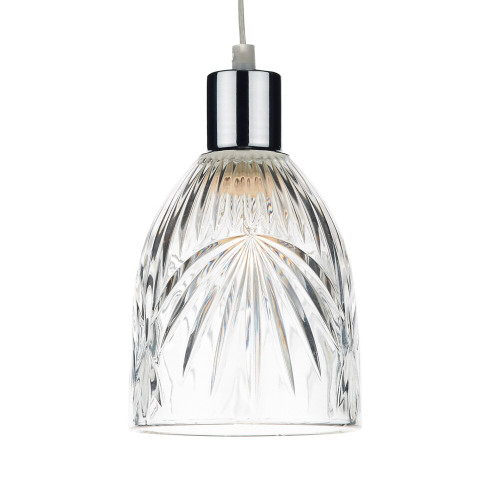 Dar Lighting Dar  MOT6508 Motif 1 Light Clear Glass Easy Fit Pendant 