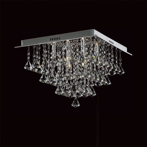 Impex Lighting Impex CFH301171/06/PL/CH Parma 6 Light Crystal Flush Fitting