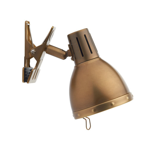 Dar Lighting Dar  OSA4175 Osaka 1 Light Natural Brass Clip On Table Lamp 
