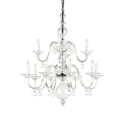 Impex Lighting Impex CB301161/84/CH Padova 12 Light Clear Chrome Pendant