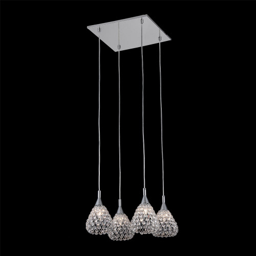 Impex Lighting Impex CFH501131/04/CH Simone 4 Light Chrome Ceiling Pendant
