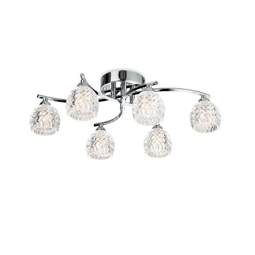 Firstlight 8615CH Maple 6 Light Chrome Flush Ceiling Fitting