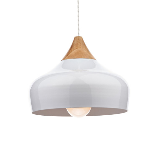 Dar Lighting Dar GAU0102 Gaucho 1 Light Gloss White Ceiling Pendant 