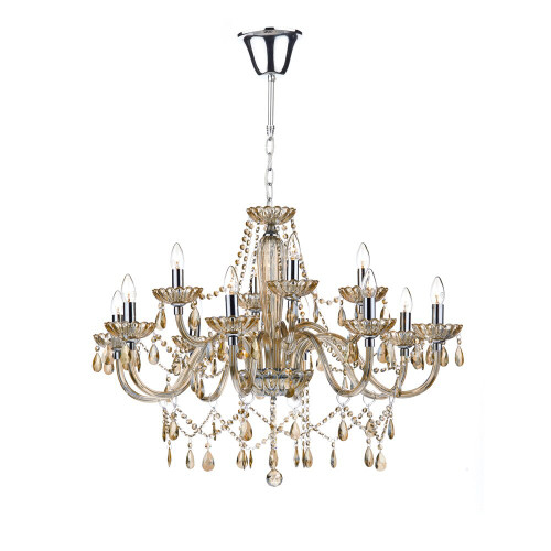 Dar Lighting Dar  RAP1206 Raphael 12 Light Chandelier with Champagne Glass 