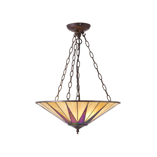Interiors 1900 70754 Dark Star Large Tiffany Inverted Pendant