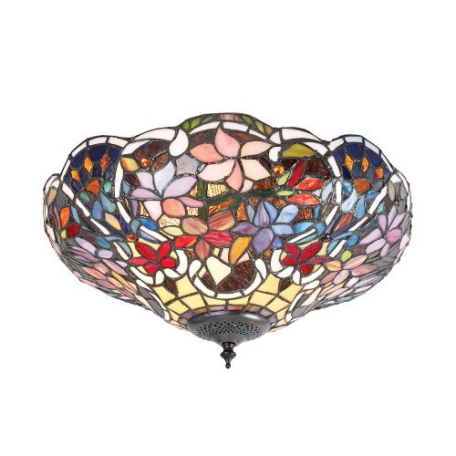 Interiors 1900 70709 Sullivan 2 Light Tiffany Flush Fitting
