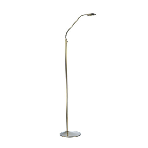 Dar Lighting Dar  WEL4975 Wellington 1 Light Antique Brass LED Floor Lamp 