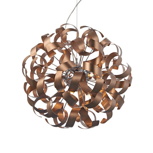Dar Lighting Dar  RAW1364 Rawley 9 Light Satin Copper Ceiling Pendant 