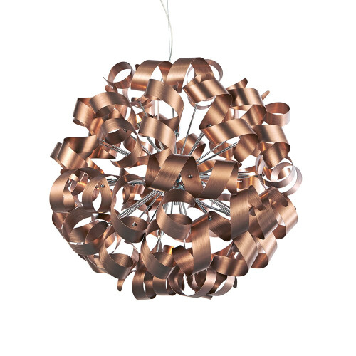 Dar Lighting Dar  RAW1264 Rawley 12 Light Satin Copper Ceiling Pendant 