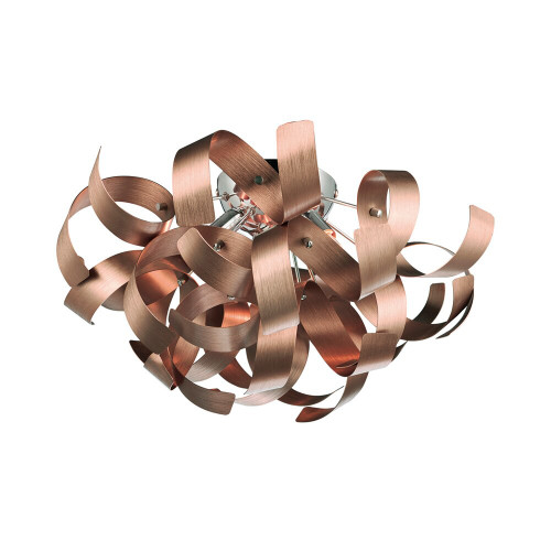 Dar Lighting Dar  RAW0464 Rawley 4 Light Satin Copper Flush Fitting 